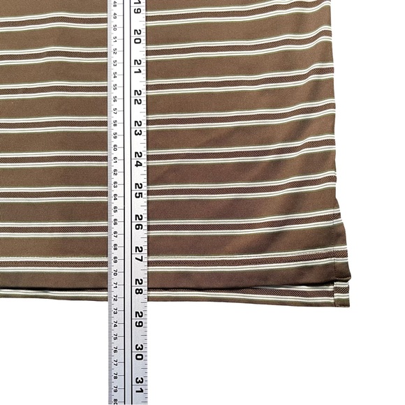 Oakley Golf Polo Men’s Large Olive Green Striped Ranch Country Club Logo Shirt - Picture 5 of 7